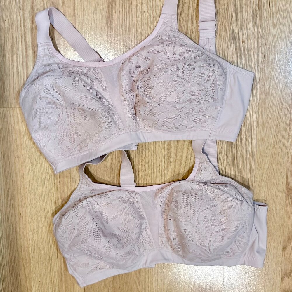 Bundle of 2 Understance Ginger bras, 42J, powder pink